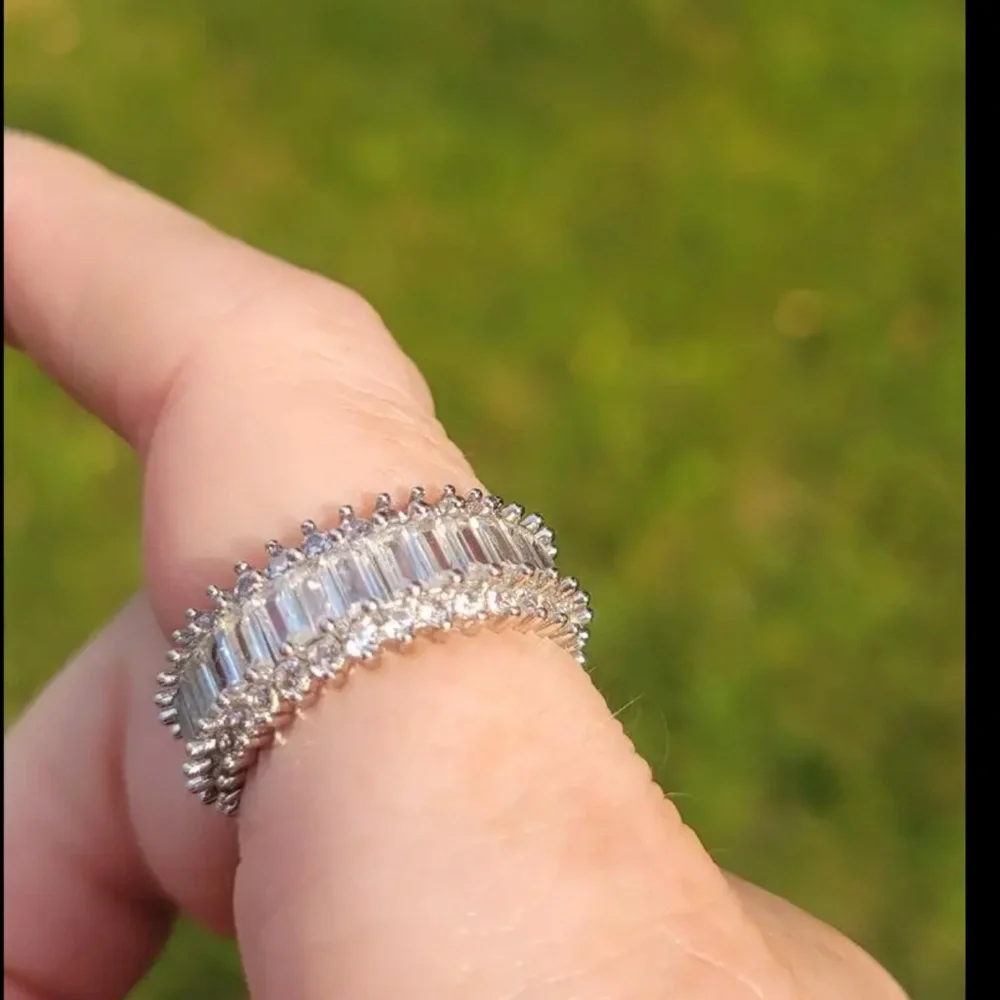 Artisan Silver Baguette and Pavé Eternity Ring - Picture 6 of 8